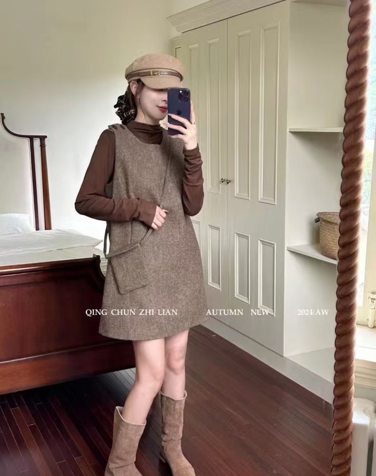 Autumn dress bottoming shirt 2pcs set for women