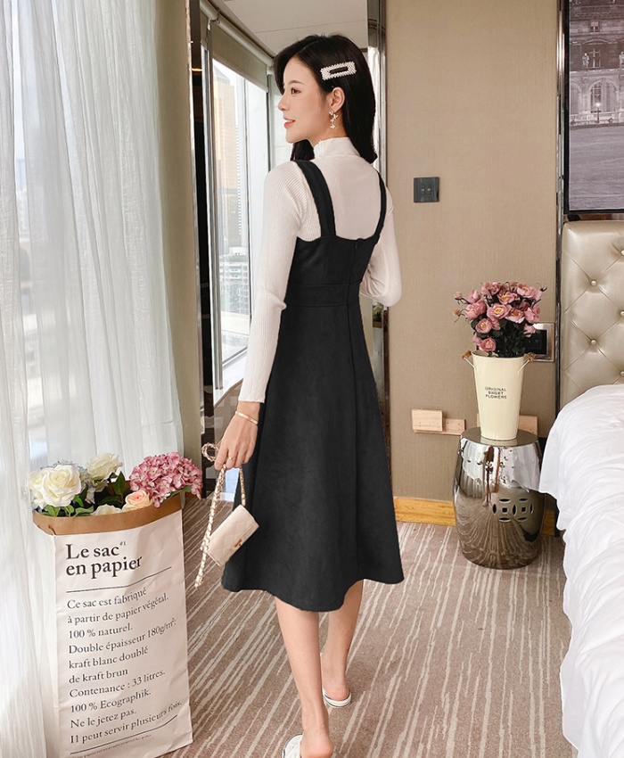 Long dress strap dress 2pcs set for women