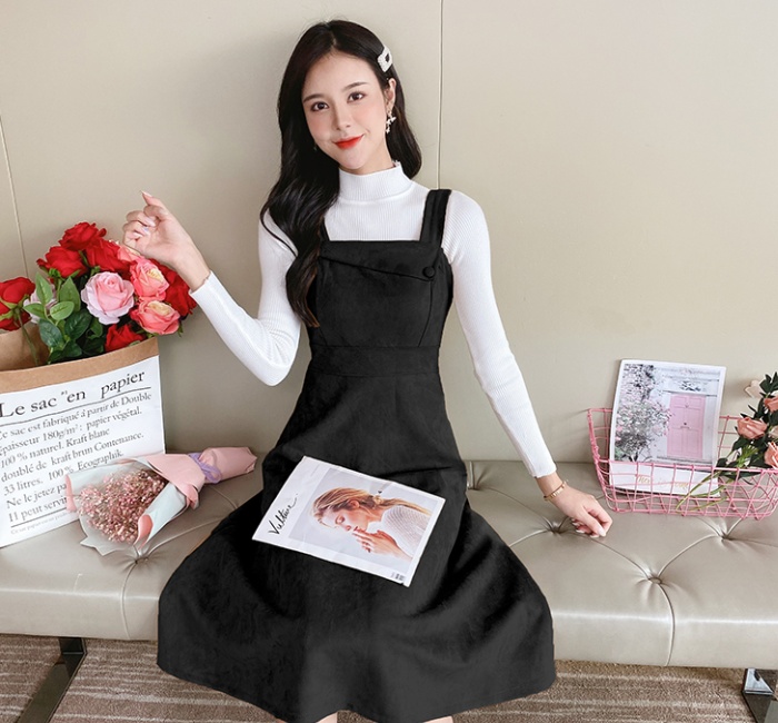 Long dress strap dress 2pcs set for women