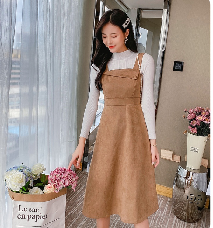 Long dress strap dress 2pcs set for women