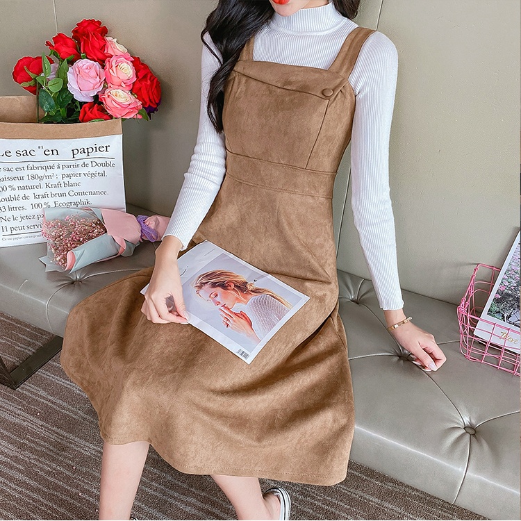 Long dress strap dress 2pcs set for women