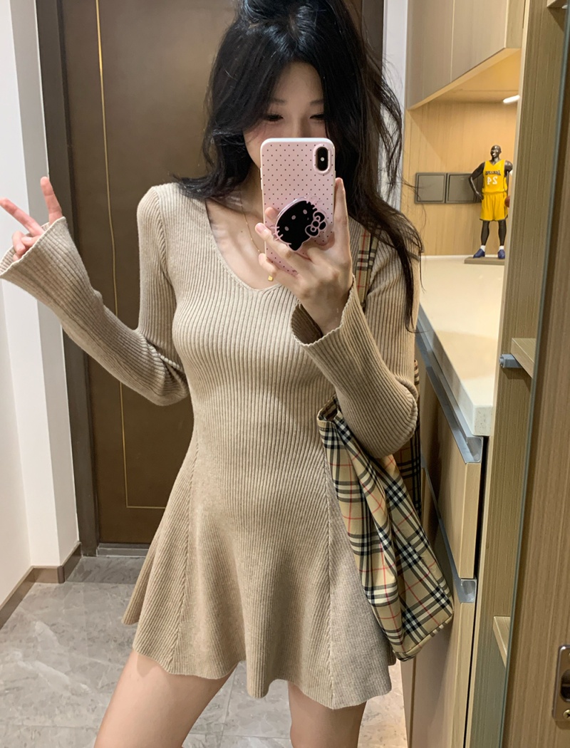 Temperament slim long sleeve fashion enticement dress