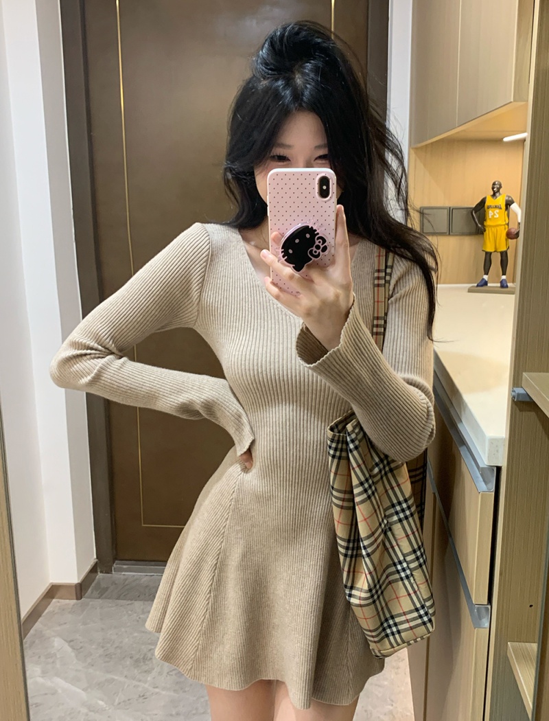 Temperament slim long sleeve fashion enticement dress