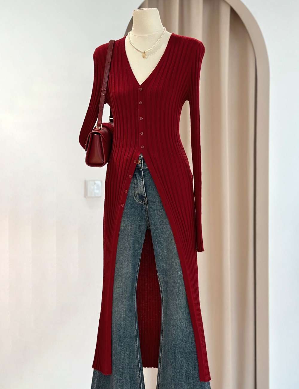 V-neck coat outside the ride cardigan for women