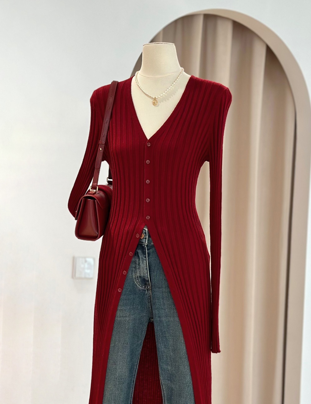 V-neck coat outside the ride cardigan for women