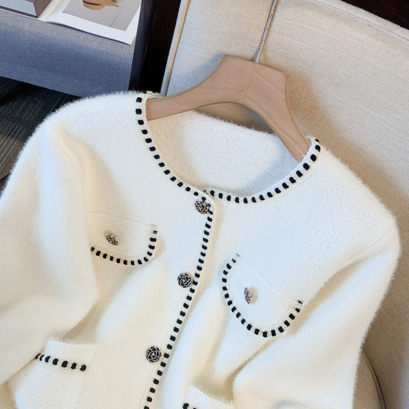 Knitted tops chanelstyle coat for women