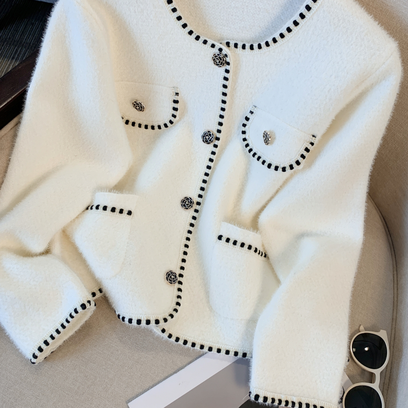 Knitted tops chanelstyle coat for women