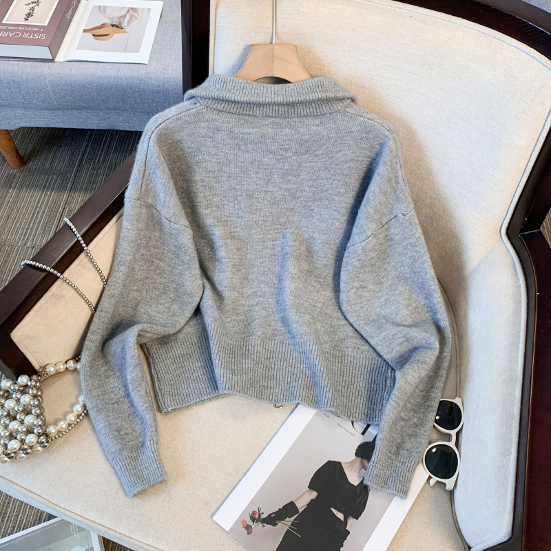 Autumn and winter long sleeve sweater cashmere slim tops for women