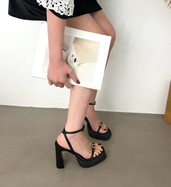 Rhinestone high-heeled platform thick sandals for women