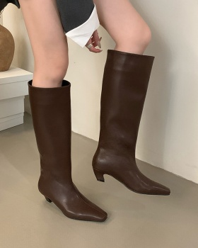 Slim low boots leather face not exceed knee thigh boots