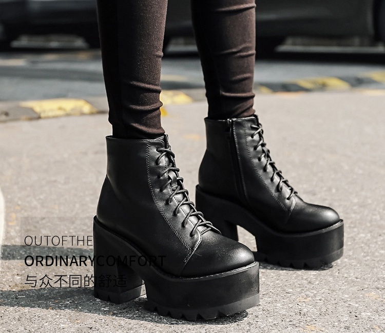 Low bandage short boots thick crust martin boots for women