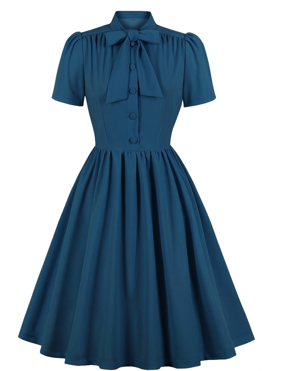 Lapel pinched waist elegant big skirt Hepburn style dress