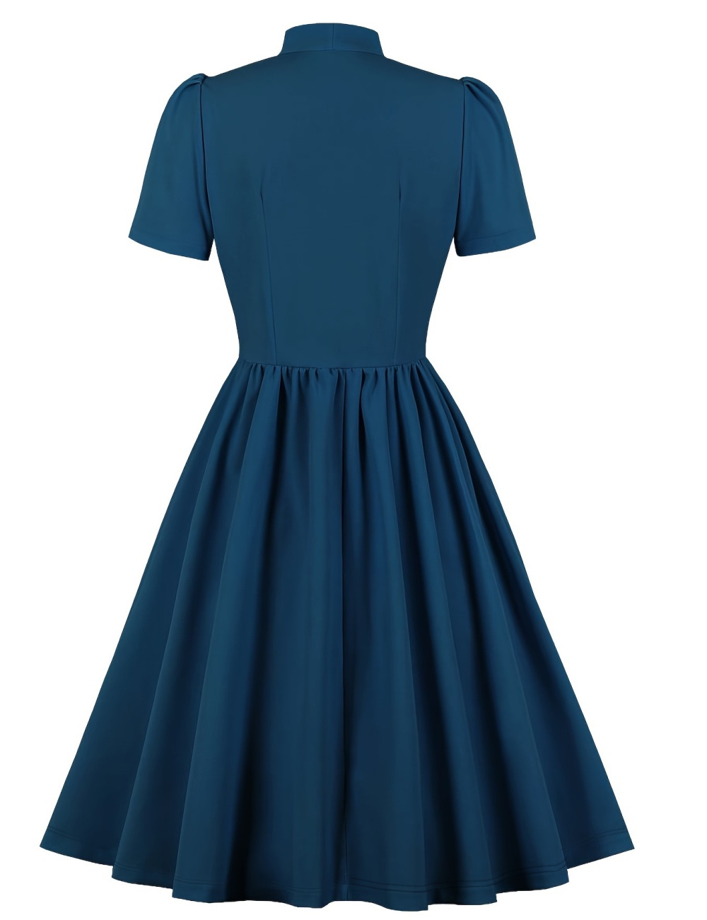 Lapel pinched waist elegant big skirt Hepburn style dress