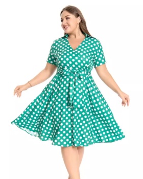 Party polka dot retro long perform big skirt dress