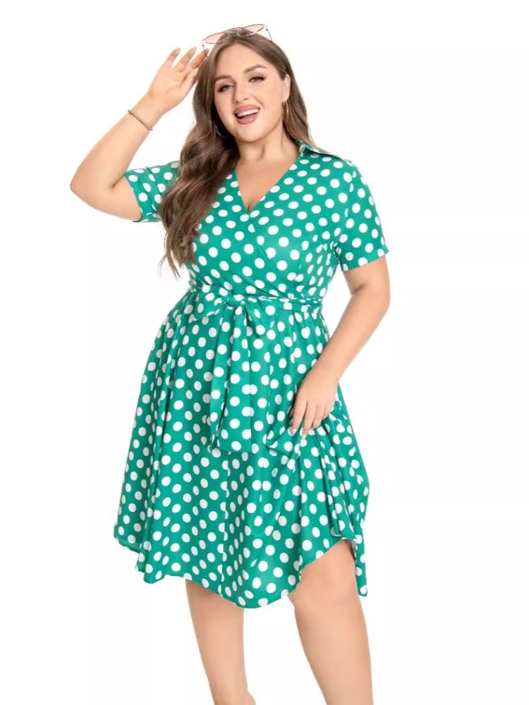 Party polka dot retro long perform big skirt dress