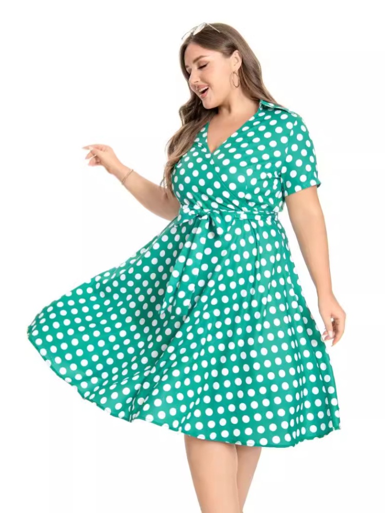 Party polka dot retro long perform big skirt dress