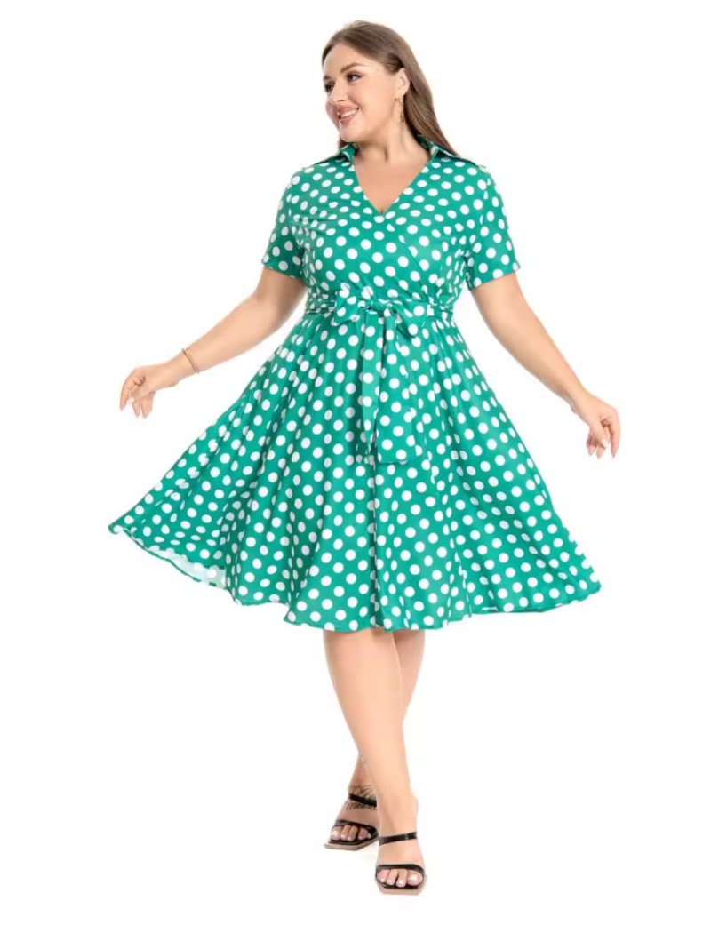 Party polka dot retro long perform big skirt dress