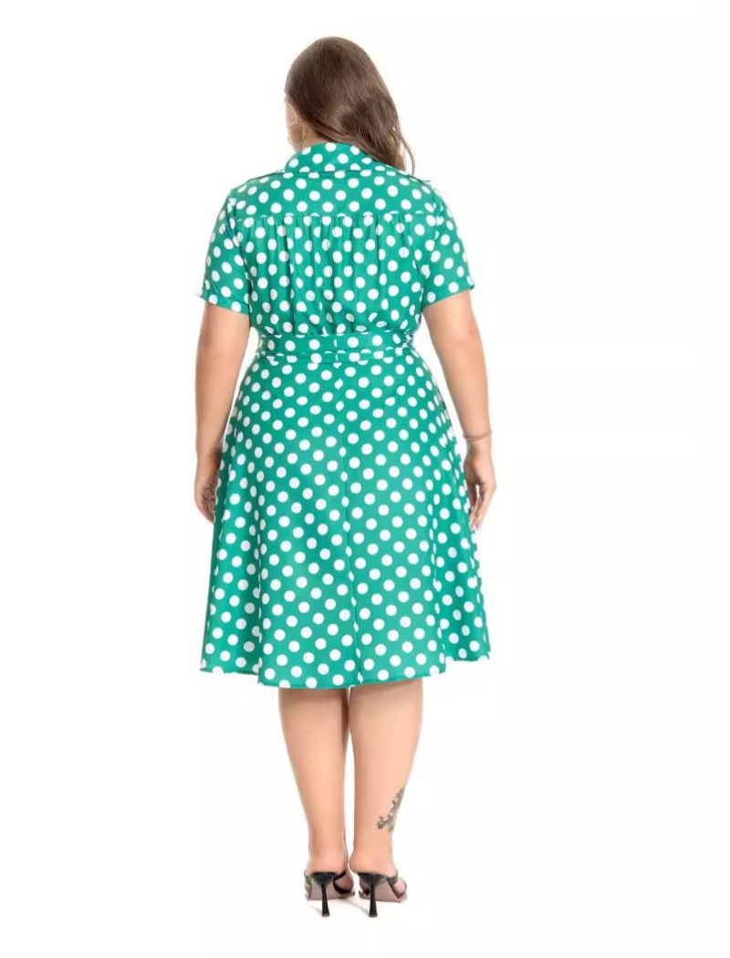 Party polka dot retro long perform big skirt dress