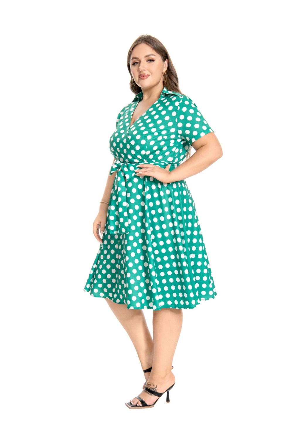 Party polka dot retro long perform big skirt dress