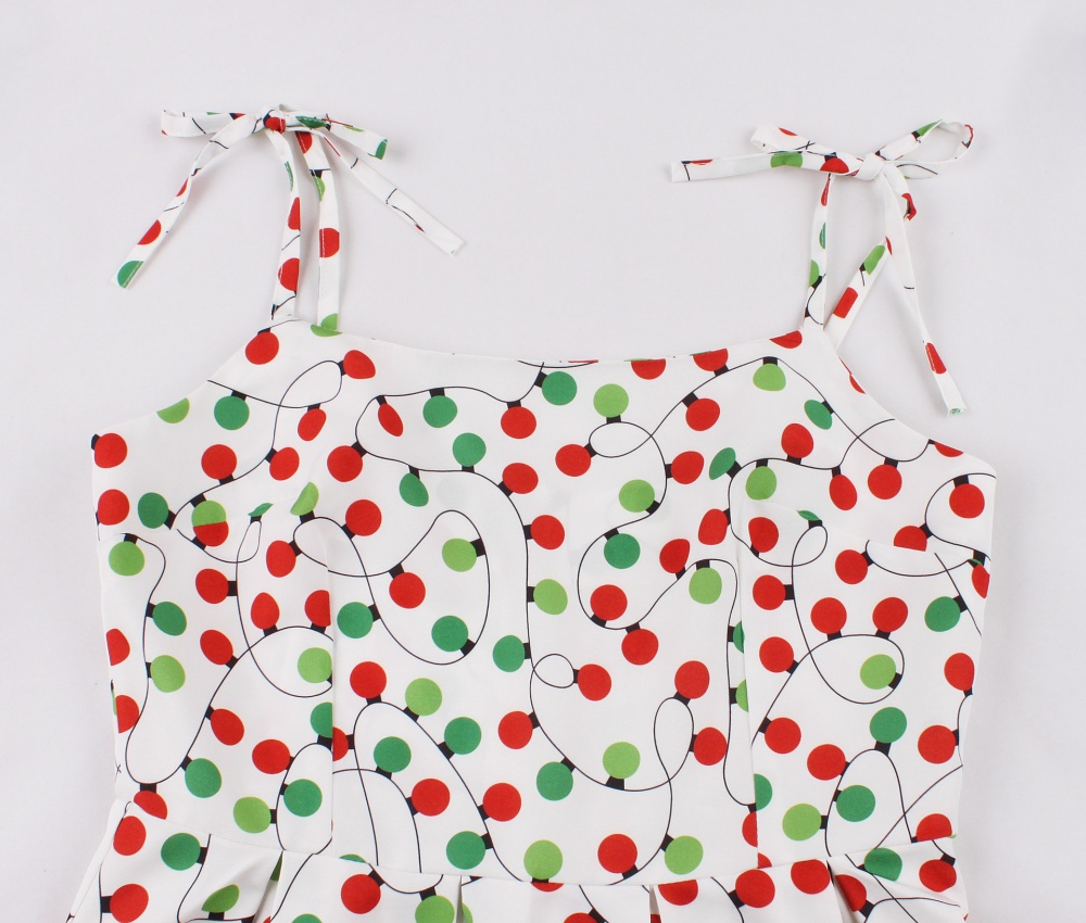 Bow barbie bandage christmas sling polka dot dress