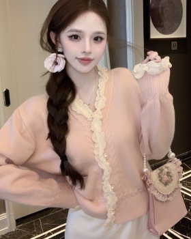 Knitted Korean style sweet sweater short loose coat