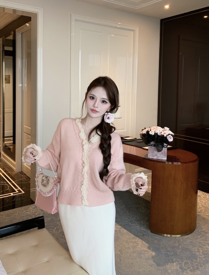 Knitted Korean style sweet sweater short loose coat