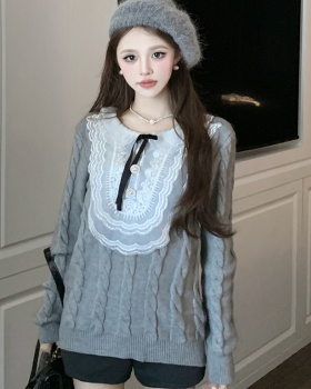 Retro doll collar autumn and winter sweater for women