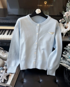 Gray niche short tops inside the ride lazy long sleeve sweater