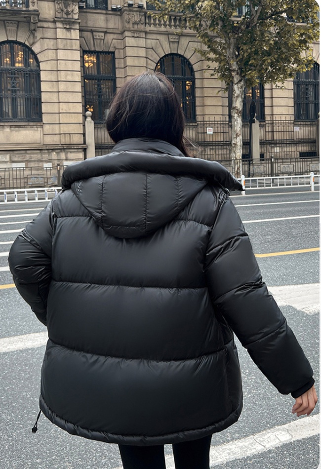 Black winter coat college style thick cotton coat