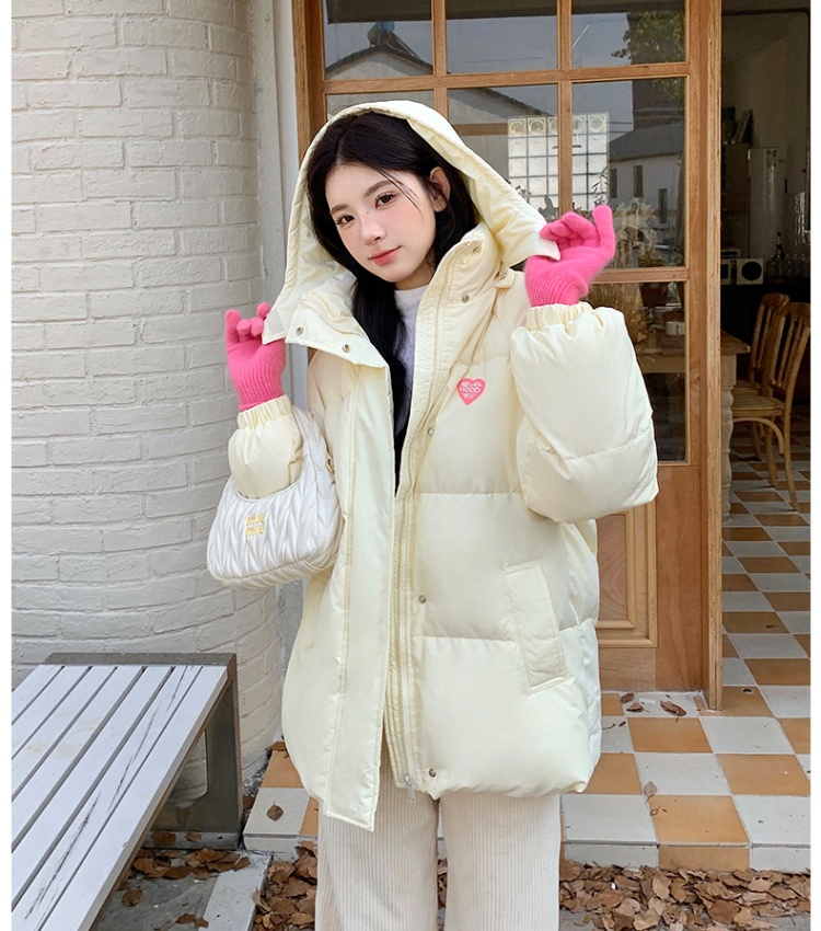 Thick loose down quilted cotton coat for women