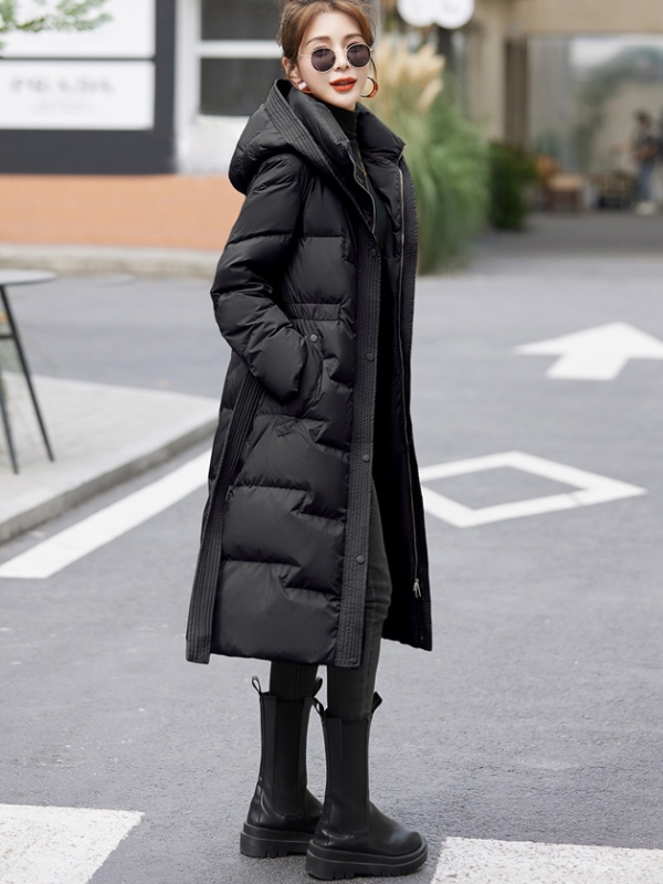 Winter exceed knee thick cotton coat down slim coat for women