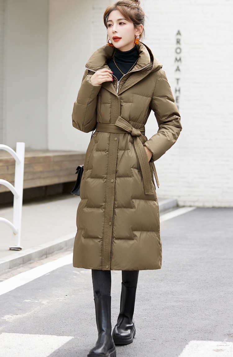 Winter exceed knee thick cotton coat down slim coat for women