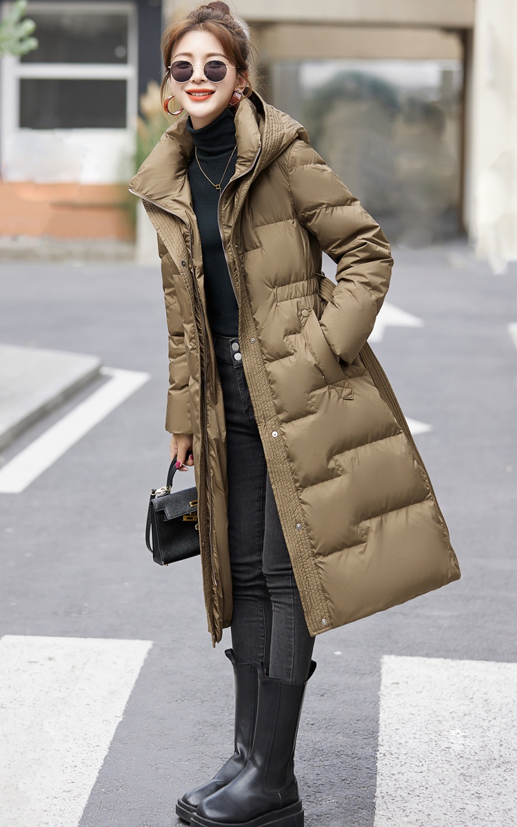 Winter exceed knee thick cotton coat down slim coat for women