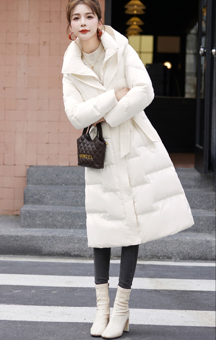 Winter exceed knee thick cotton coat down slim coat for women