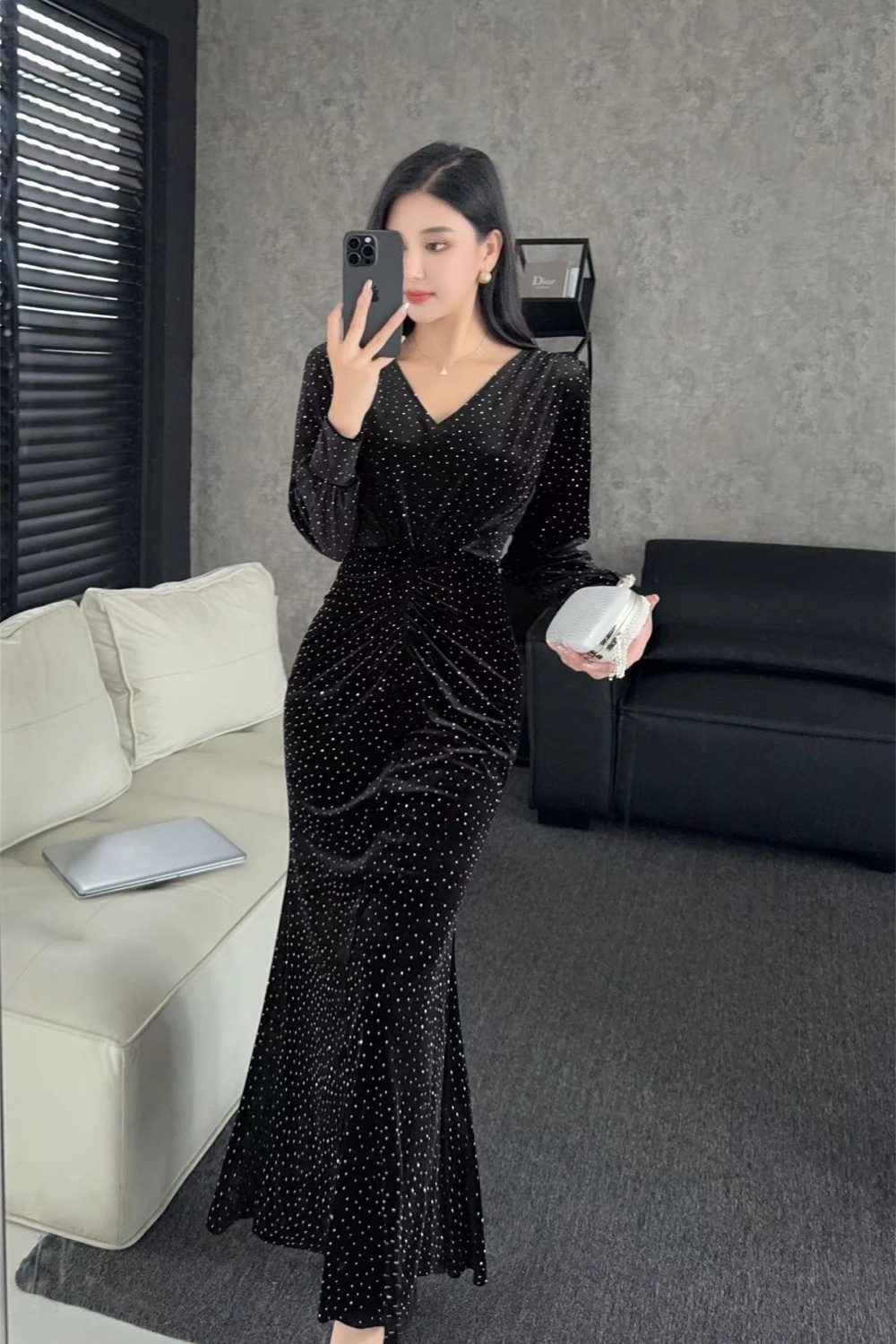 Long formal dress long sleeve dress