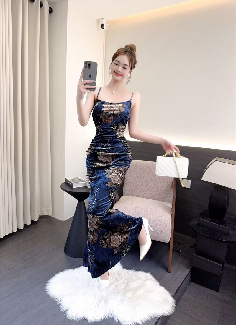 Elegant fold formal dress sexy dress for women