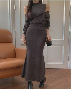 Lantern sleeve slim coat Korean style dress