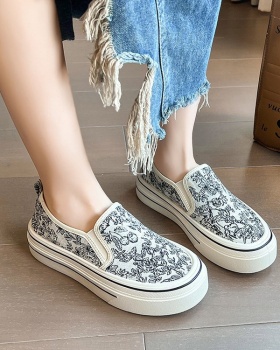 Spring and autumn canvas shoes thick crust shoes for women