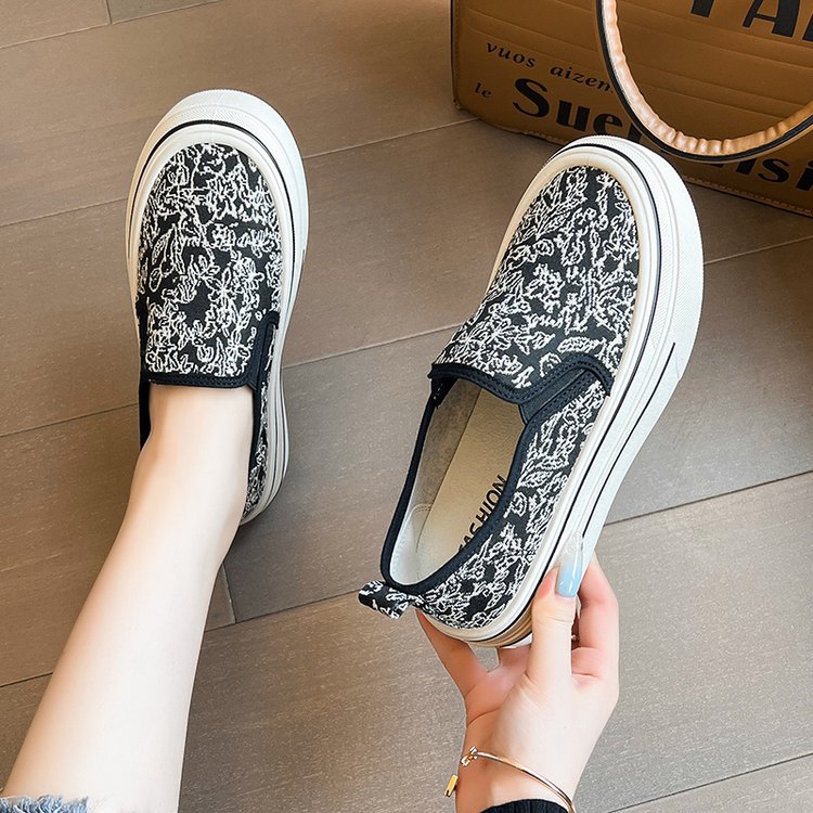 Spring and autumn canvas shoes thick crust shoes for women