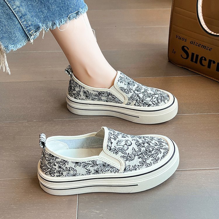 Spring and autumn canvas shoes thick crust shoes for women