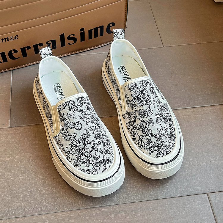 Spring and autumn canvas shoes thick crust shoes for women