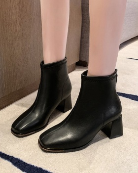 Lady fashion short boots thick square head martin boots