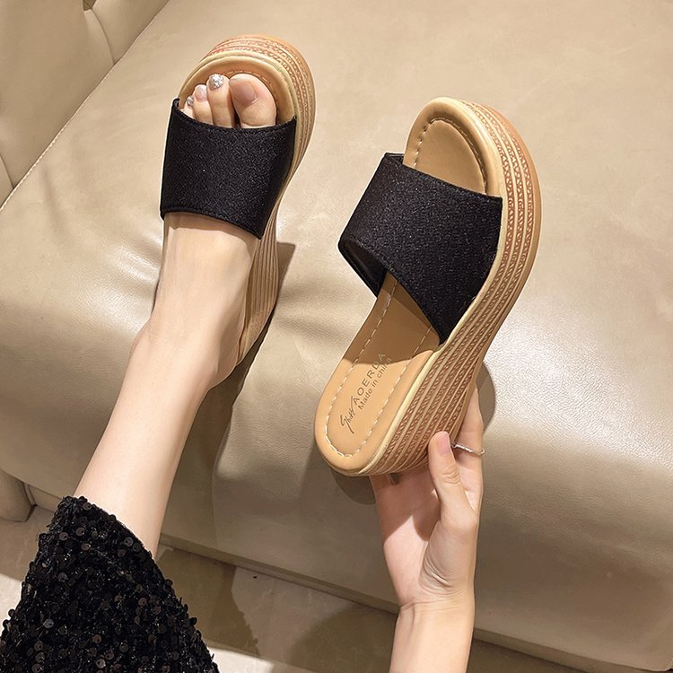 Open toe summer slippers fish mouth shoes