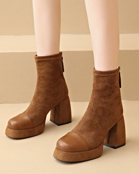 Square head thick short boots fashion boots