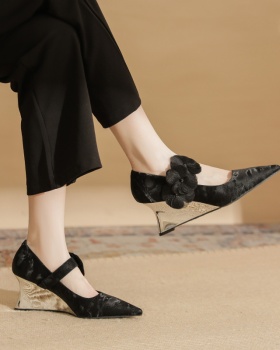 Sheepskin shoes autumn high-heeled shoes for women