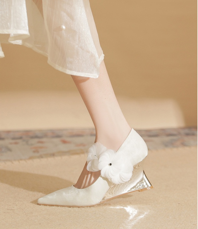 Sheepskin shoes autumn high-heeled shoes for women