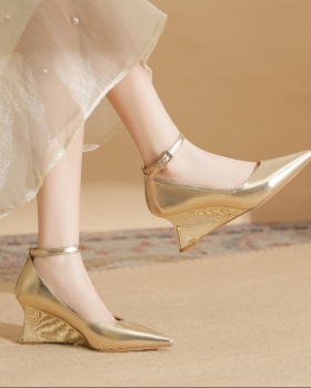 Slipsole autumn high-heeled shoes pointed temperament shoes