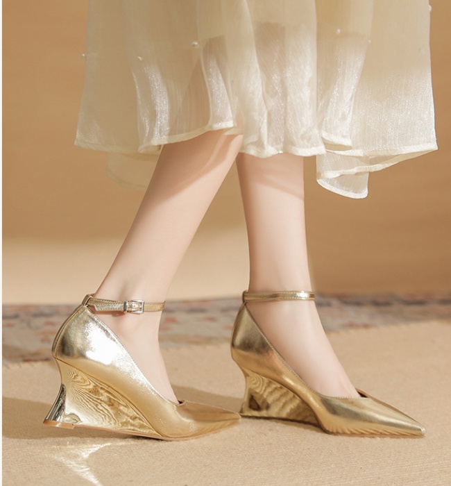 Slipsole autumn high-heeled shoes pointed temperament shoes