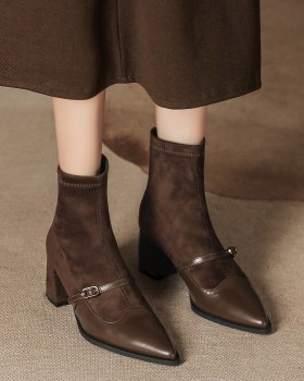 France style thick boots splice short boots for women