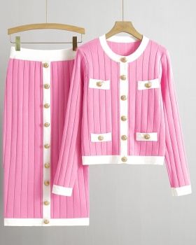 Knitted dress cardigan 2pcs set for women